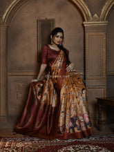 Beauteous Imani Elephant Printed heavy banarasi Brown saree